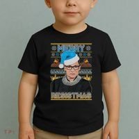 Ruth Bader Ginsburg RBG Merry Resistmas Ugly Christmas Sweater Toddler T-Shirt thumb 2