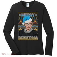 Ruth Bader Ginsburg RBG Merry Resistmas Ugly Christmas Sweater Women's Long Sleeve Shirt thumb 0