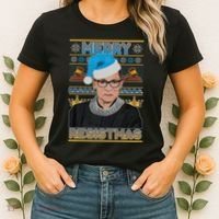 Ruth Bader Ginsburg RBG Merry Resistmas Ugly Christmas Sweater Women's T-Shirt thumb 2
