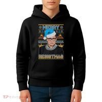 Ruth Bader Ginsburg RBG Merry Resistmas Ugly Christmas Sweater Kids Hoodie thumb 4