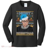 Ruth Bader Ginsburg RBG Merry Resistmas Ugly Christmas Sweater Kids Long Sleeve Shirt thumb 0