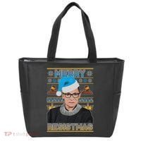 Ruth Bader Ginsburg RBG Merry Resistmas Ugly Christmas Sweater Tote Bag thumb 0