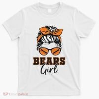 Retro Bears Girl Messy Bun Sports Fan Team Spirit T-Shirt thumb 0