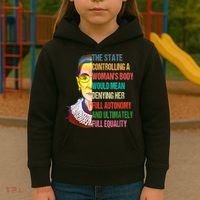 Ruth Bader Ginsburg Pro Choice My Body My Choice Feminist Kids Hoodie thumb 3