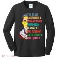 Ruth Bader Ginsburg Pro Choice My Body My Choice Feminist Kids Long Sleeve Shirt thumb 0