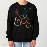 Retro Bluegrass Guitars Banjos Fiddles Mandolins Women's Sweatshirt thumb 0