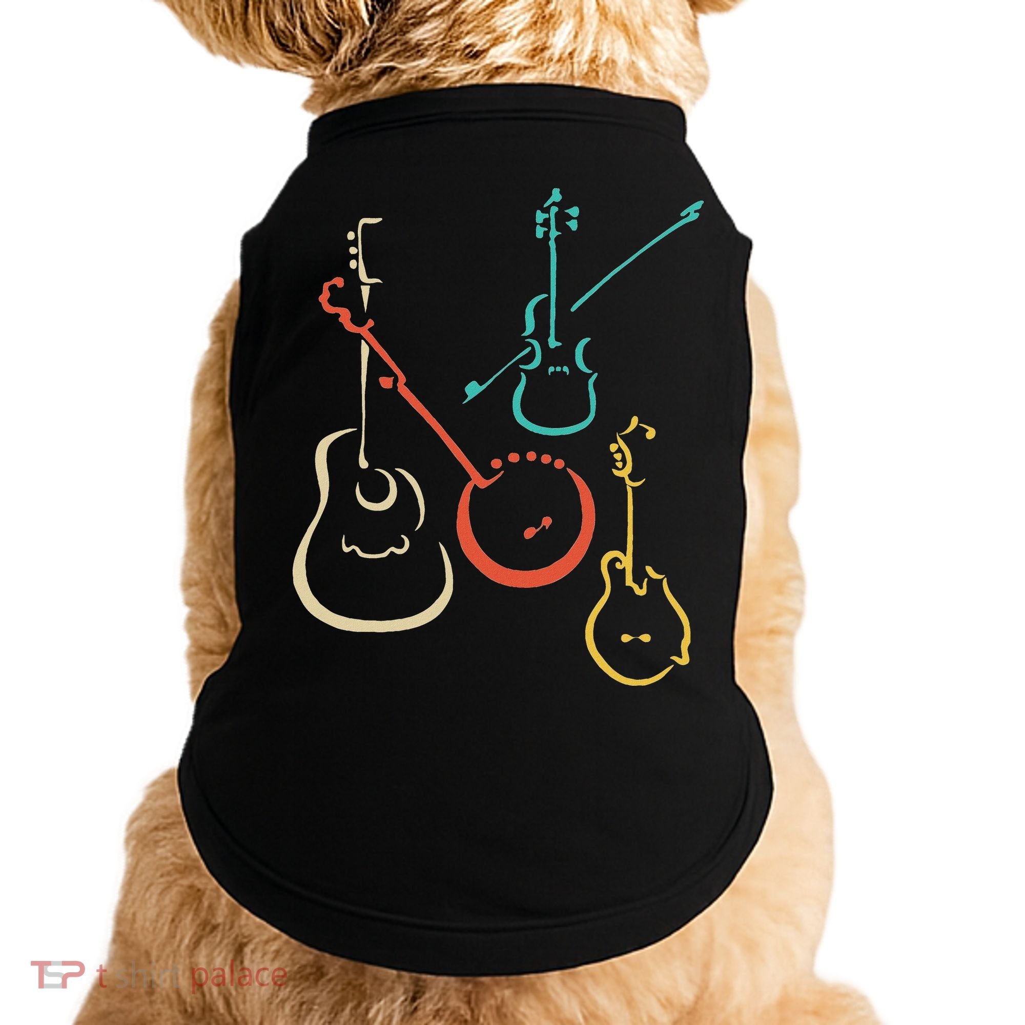 Retro Bluegrass Guitars Banjos Fiddles Mandolins Doggie Tank