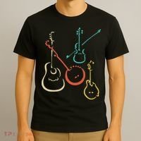 Retro Bluegrass Guitars Banjos Fiddles Mandolins T-Shirt thumb 3