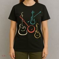 Retro Bluegrass Guitars Banjos Fiddles Mandolins T-Shirt thumb 4
