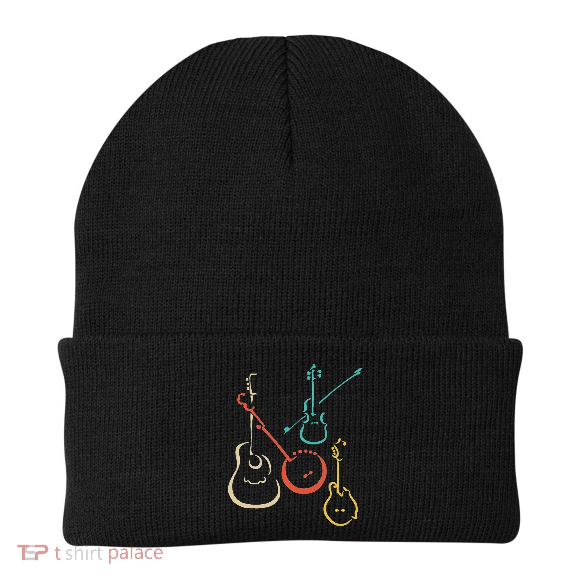 Retro Bluegrass Guitars Banjos Fiddles Mandolins Beanie