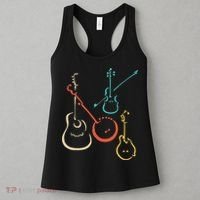 Retro Bluegrass Guitars Banjos Fiddles Mandolins Women's Tank Top thumb 3