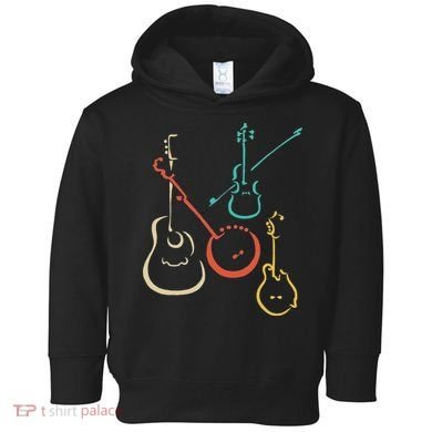 Retro Bluegrass Guitars Banjos Fiddles Mandolins Toddler Hoodie