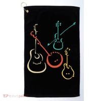 Retro Bluegrass Guitars Banjos Fiddles Mandolins Golf Towel thumb 0