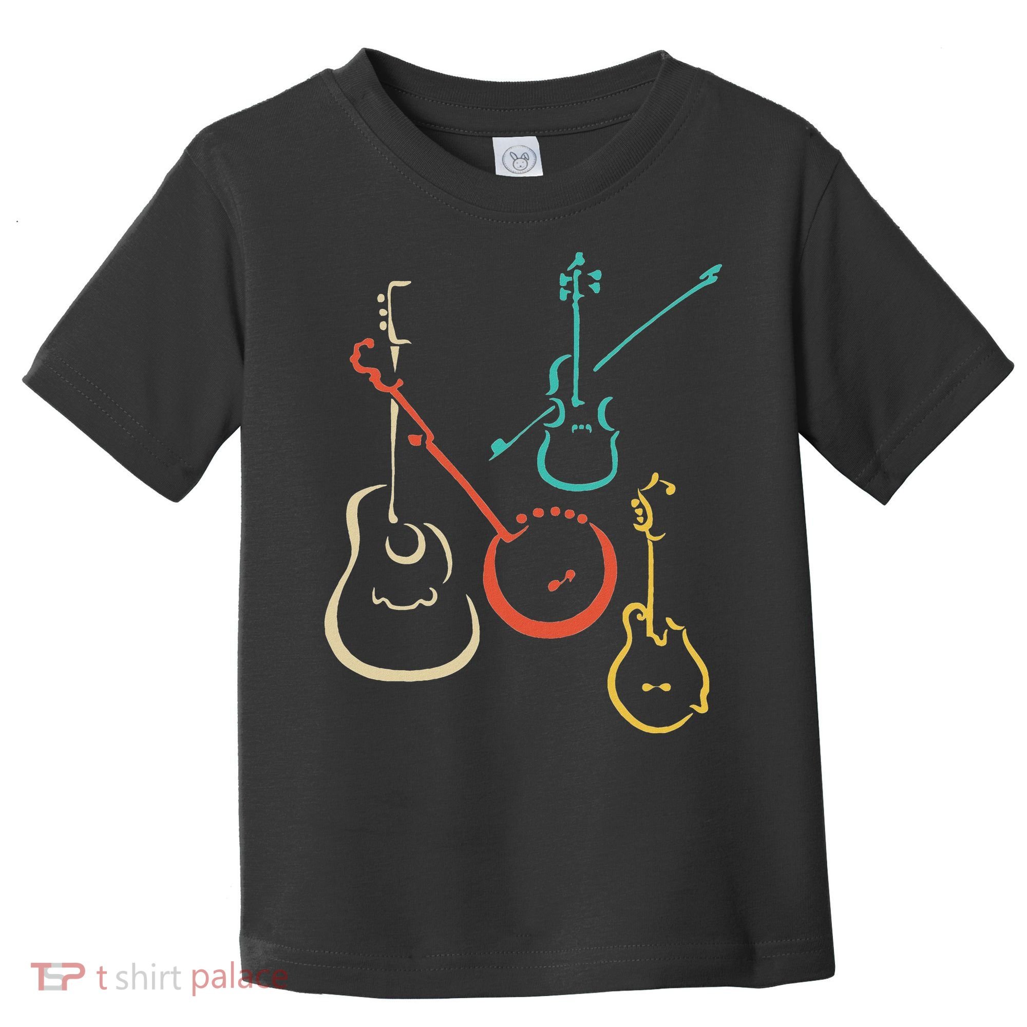 Retro Bluegrass Guitars Banjos Fiddles Mandolins Toddler T-Shirt