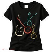 Retro Bluegrass Guitars Banjos Fiddles Mandolins Women's T-Shirt thumb 0