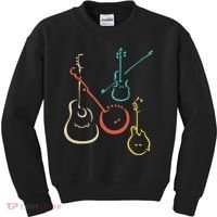 Retro Bluegrass Guitars Banjos Fiddles Mandolins Kids Sweatshirt thumb 0