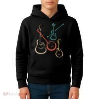 Retro Bluegrass Guitars Banjos Fiddles Mandolins Kids Hoodie thumb 4