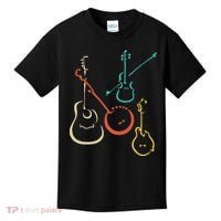 Retro Bluegrass Guitars Banjos Fiddles Mandolins Kids T-Shirt thumb 0