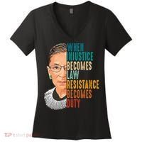 Ruth Bader Ginsburg Women's V-Neck T-Shirt thumb 0