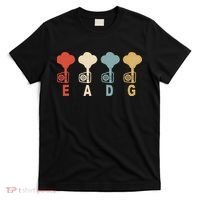 Retro Bass Guitar Player EADG Vintage Guitarist Musician T-Shirt thumb 0