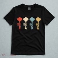 Retro Bass Guitar Player EADG Vintage Guitarist Musician T-Shirt thumb 5
