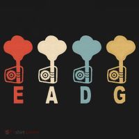 Retro Bass Guitar Player EADG Vintage Guitarist Musician T-Shirt thumb 7