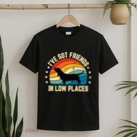 Retro Basset Hound IVe Got Friends In Low Places T-Shirt thumb 2