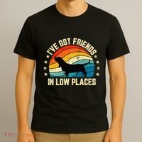Retro Basset Hound IVe Got Friends In Low Places T-Shirt thumb 3