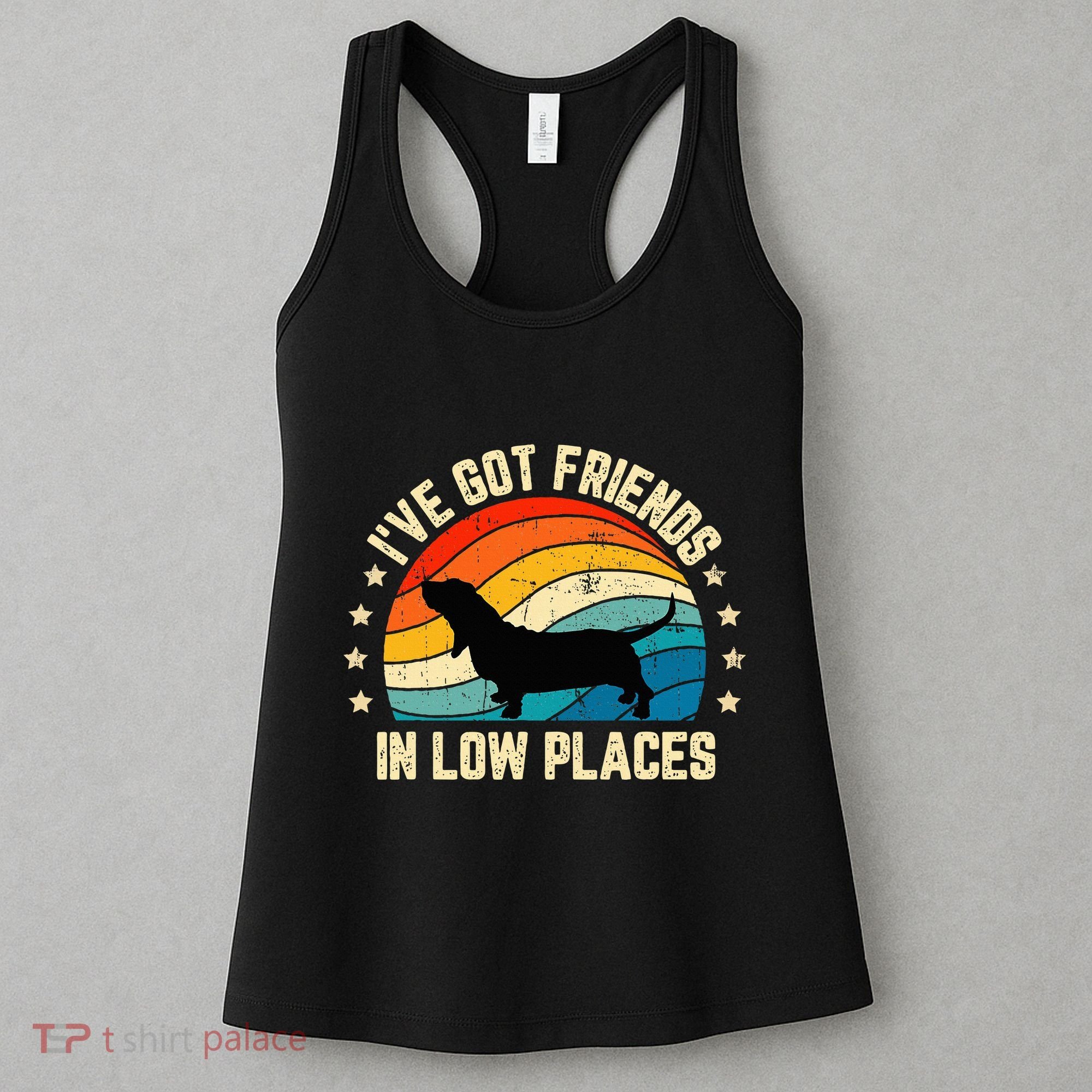 Retro Basset Hound IVe Got Friends In Low Places Women's Tank Top