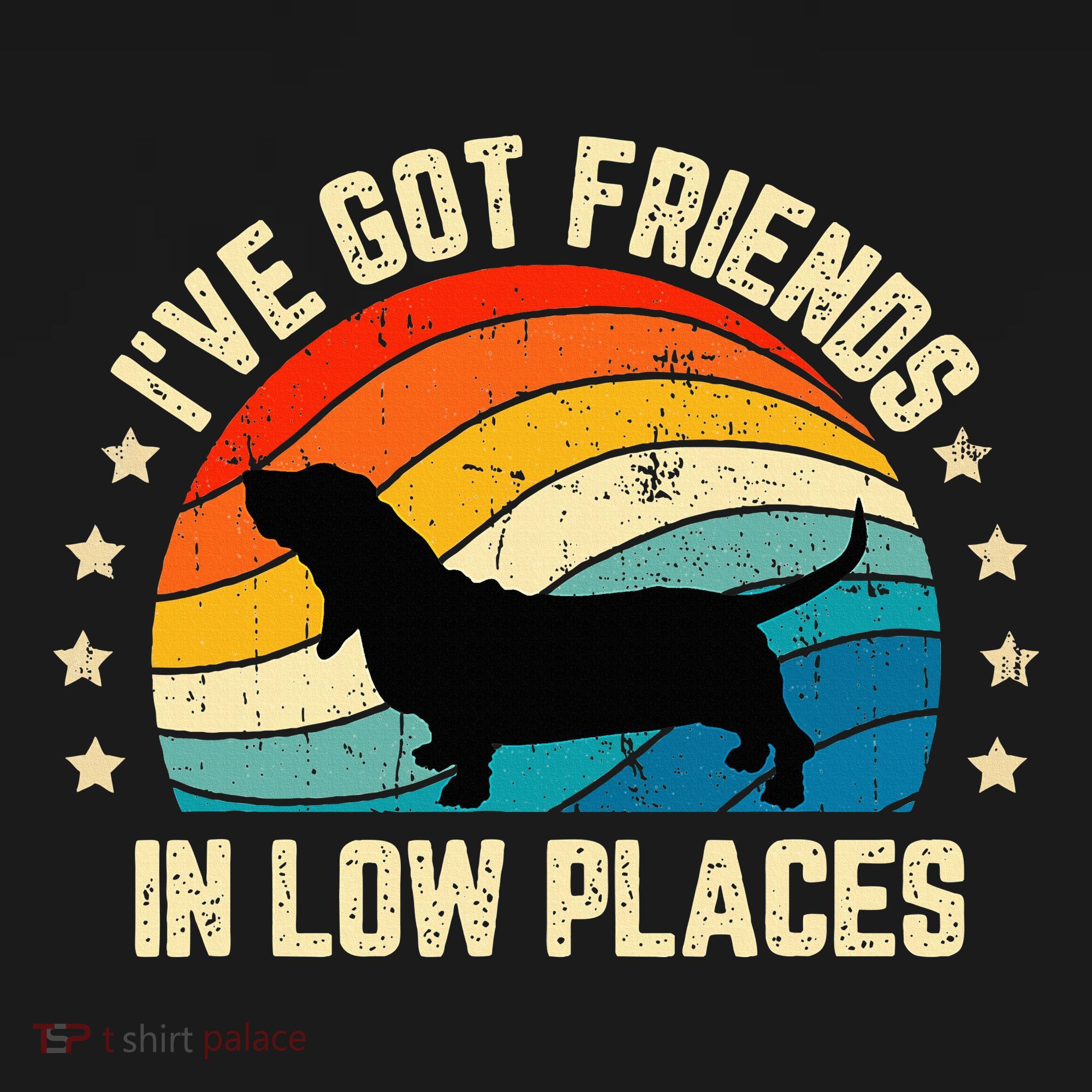 Retro Basset Hound IVe Got Friends In Low Places Women's Tank Top
