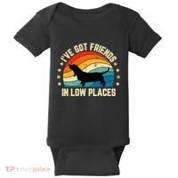 Retro Basset Hound IVe Got Friends In Low Places Baby Bodysuit thumb 0