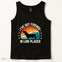 Retro Basset Hound IVe Got Friends In Low Places Tank Top thumb 2