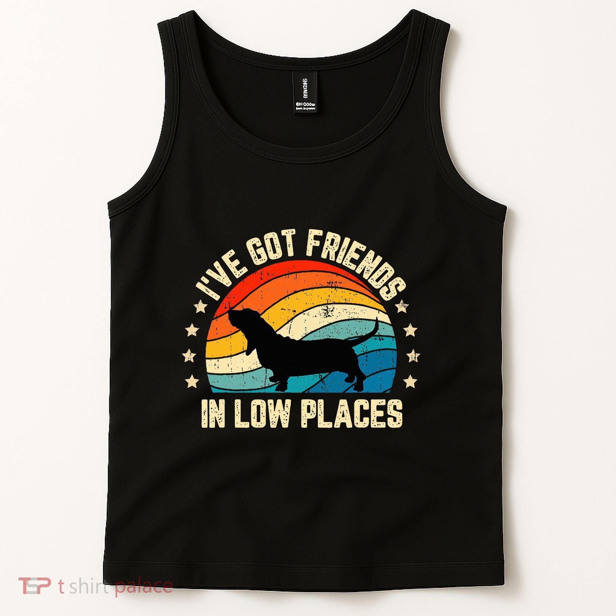 Retro Basset Hound IVe Got Friends In Low Places Tank Top