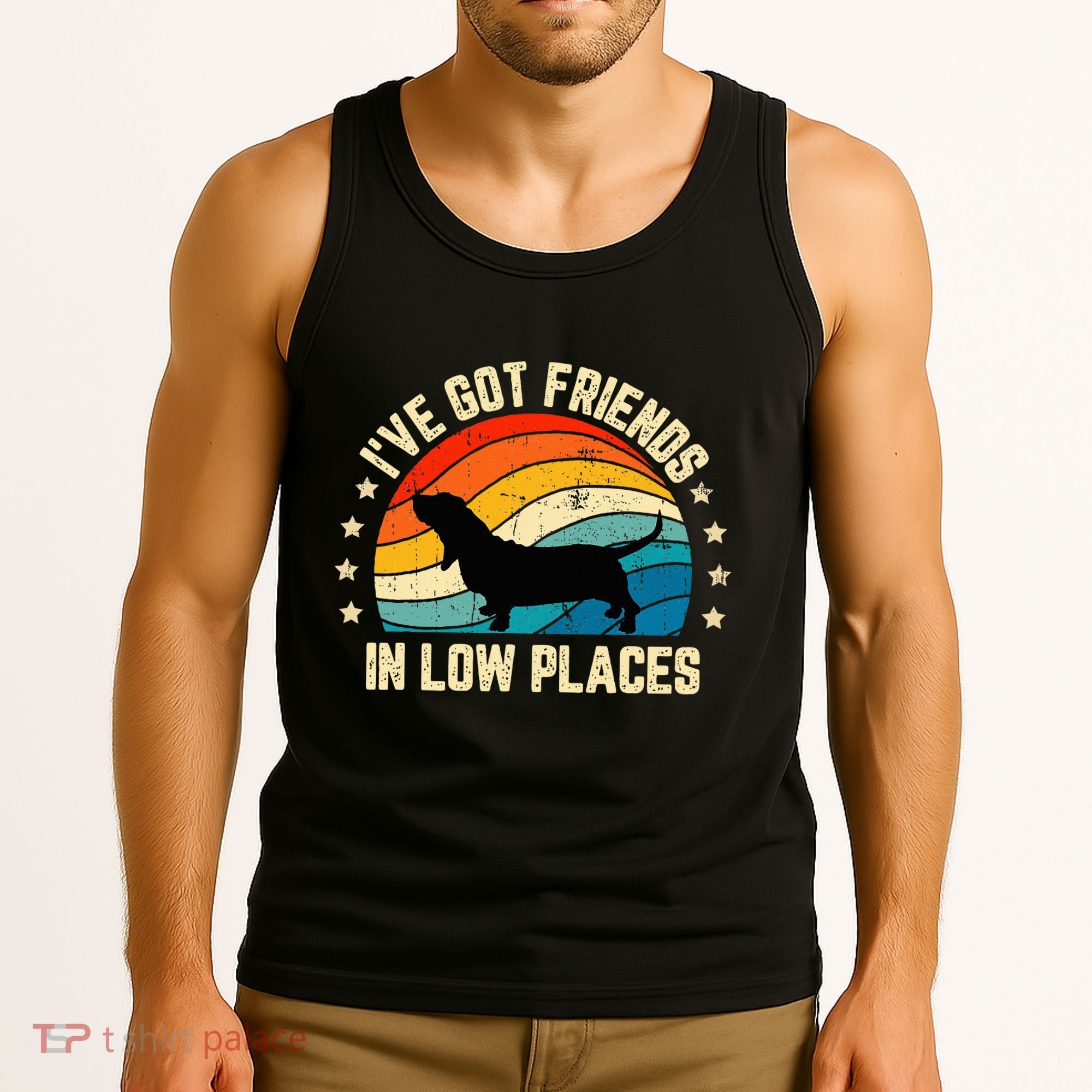Retro Basset Hound IVe Got Friends In Low Places Tank Top