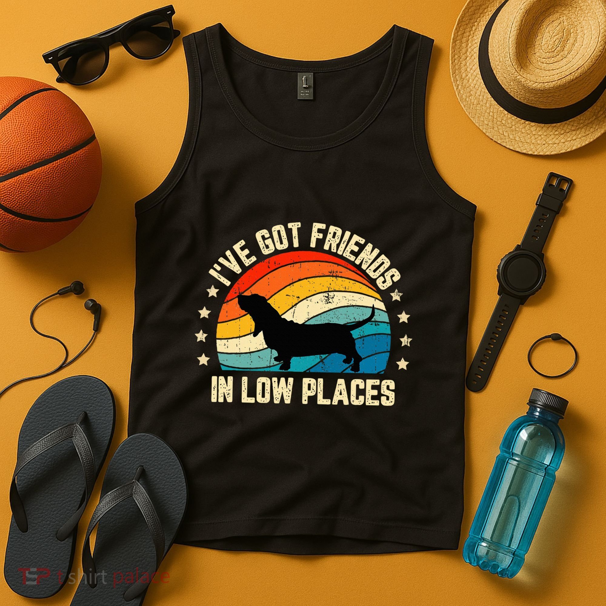 Retro Basset Hound IVe Got Friends In Low Places Tank Top