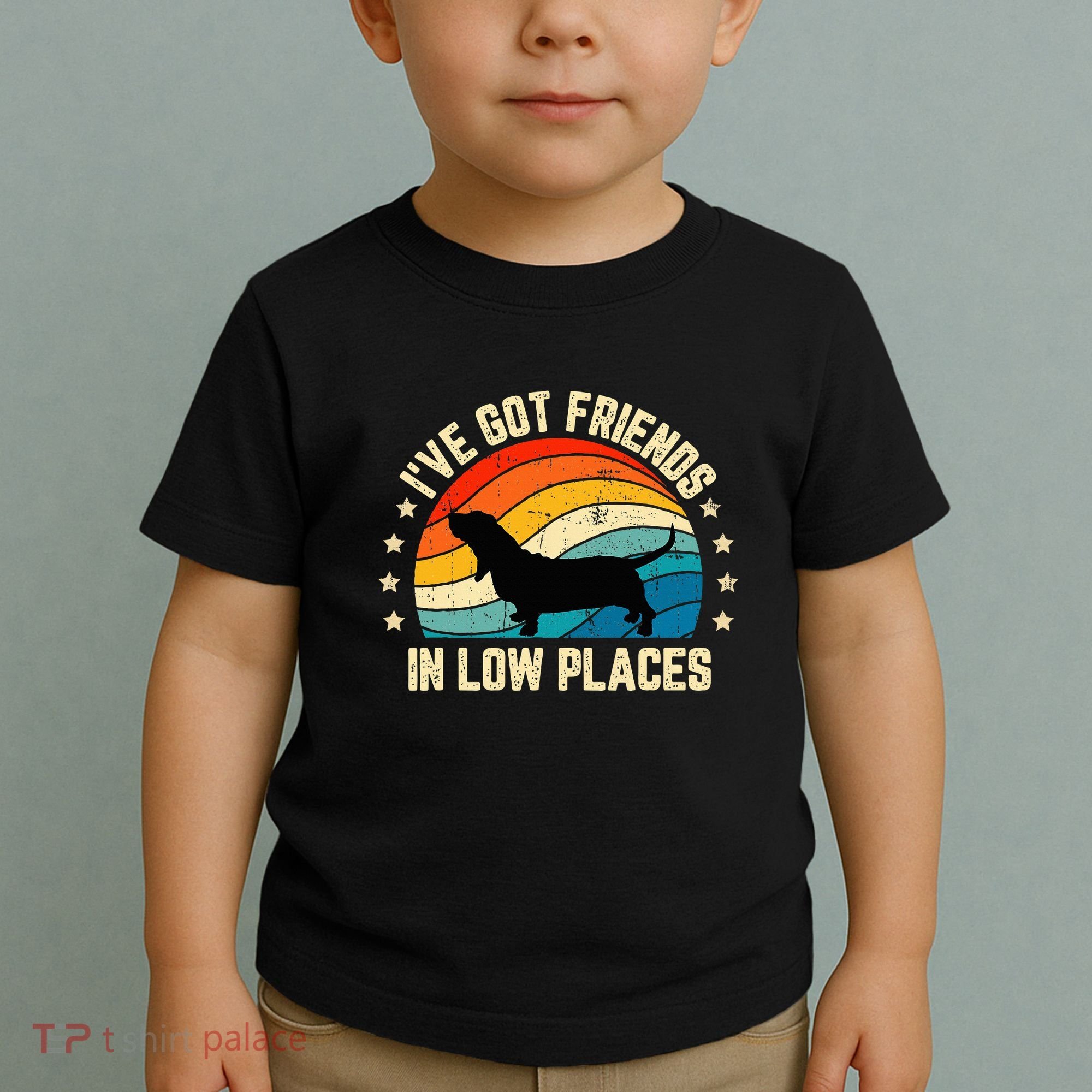 Retro Basset Hound IVe Got Friends In Low Places Toddler T-Shirt