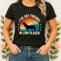 Retro Basset Hound IVe Got Friends In Low Places Women's T-Shirt thumb 2