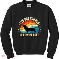 Retro Basset Hound IVe Got Friends In Low Places Kids Sweatshirt thumb 0