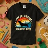 Retro Basset Hound IVe Got Friends In Low Places Kids T-Shirt thumb 3