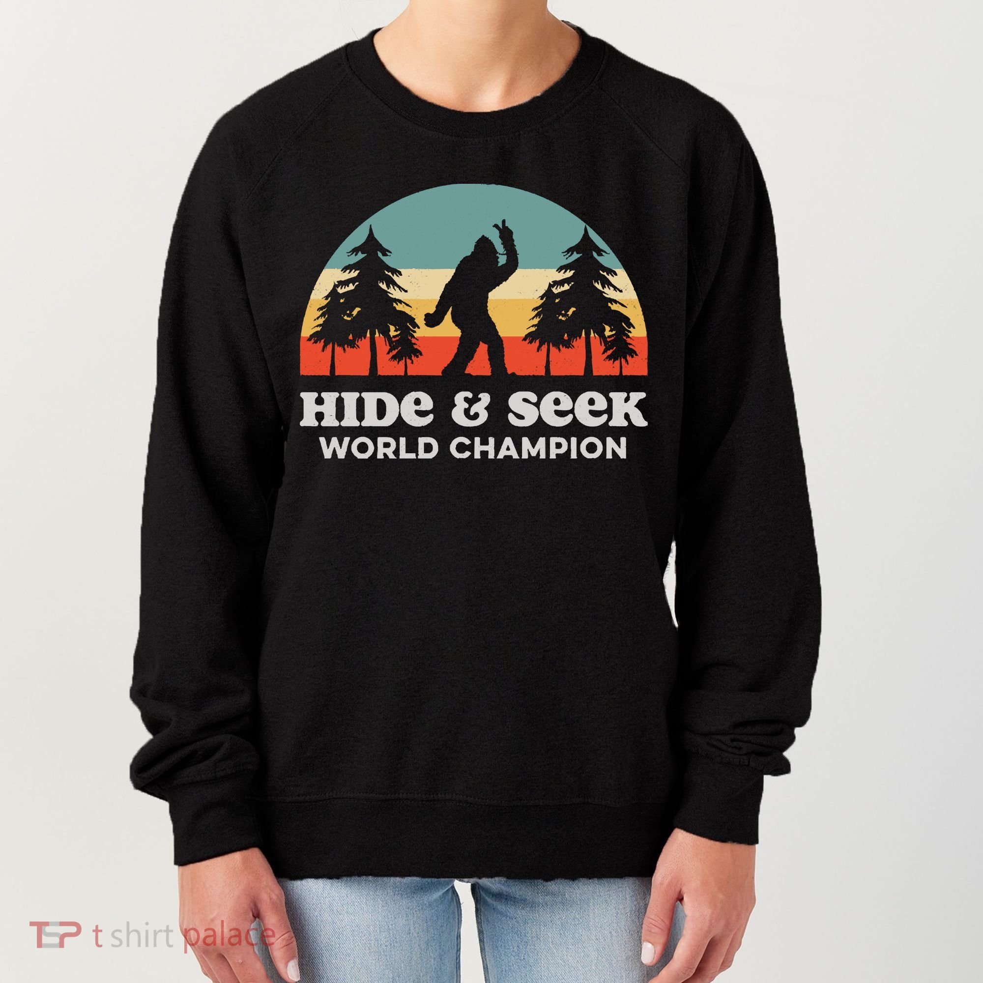 Retro Bigfoot Hide &Amp; Seek World Champion Women's Sweatshirt