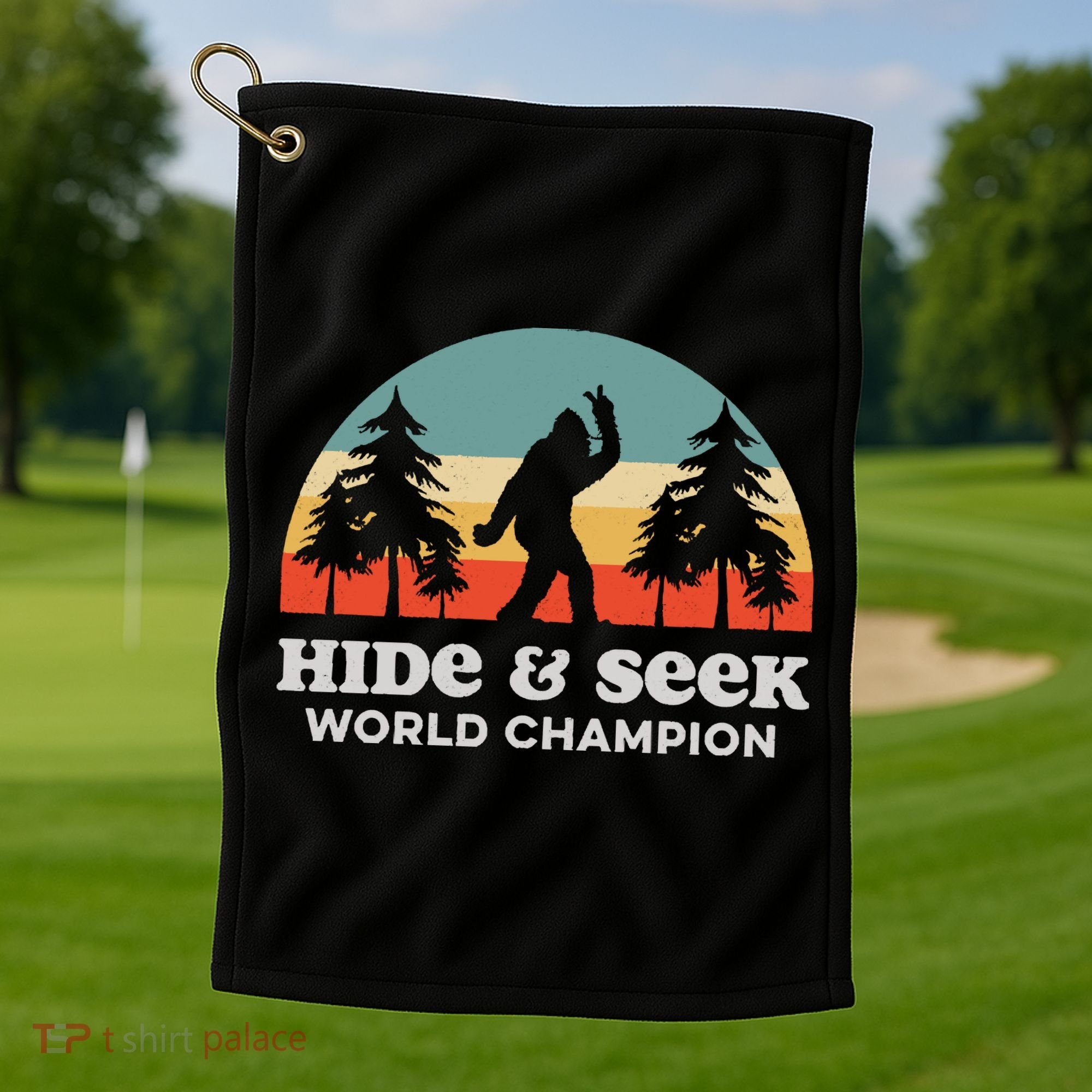 Retro Bigfoot Hide &Amp; Seek World Champion Golf Towel