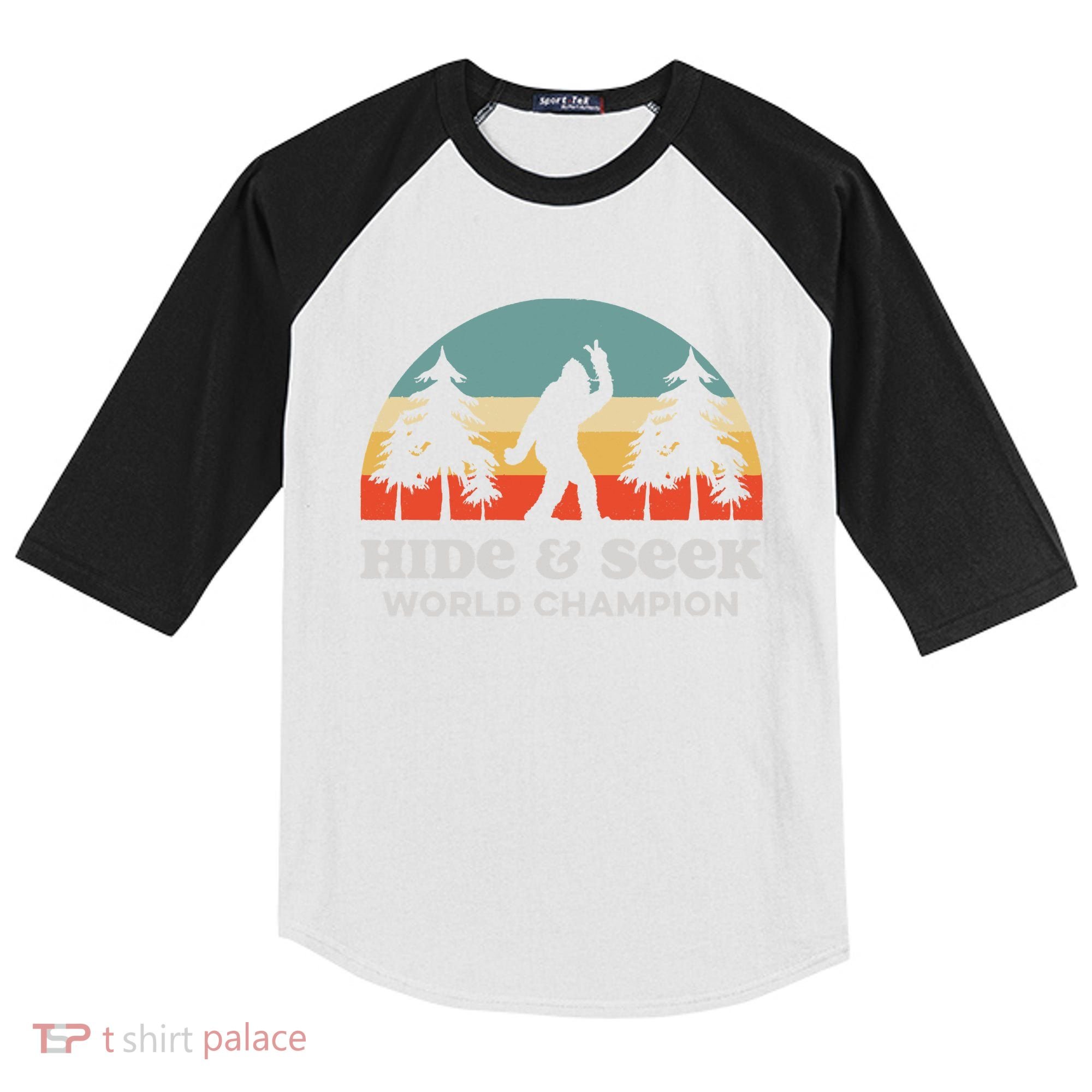 Retro Bigfoot Hide &Amp; Seek World Champion Kids Colorblock Raglan Jersey