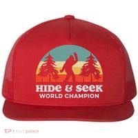 Retro Bigfoot Hide &Amp; Seek World Champion Flat Bill Trucker Hat thumb 0