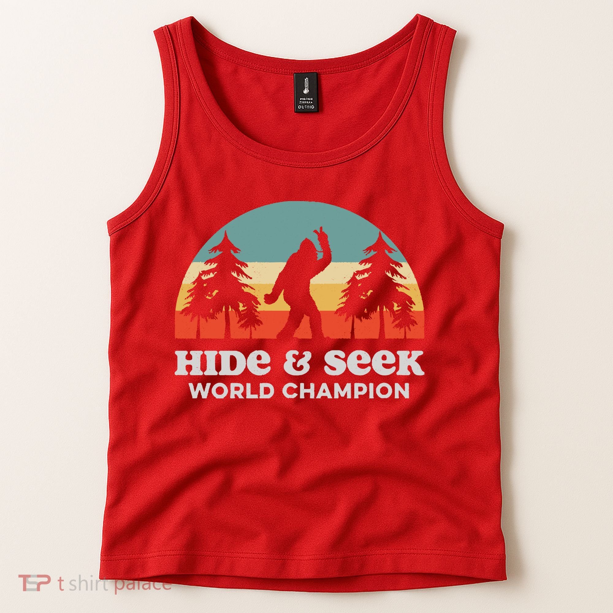 Retro Bigfoot Hide &Amp; Seek World Champion Tank Top