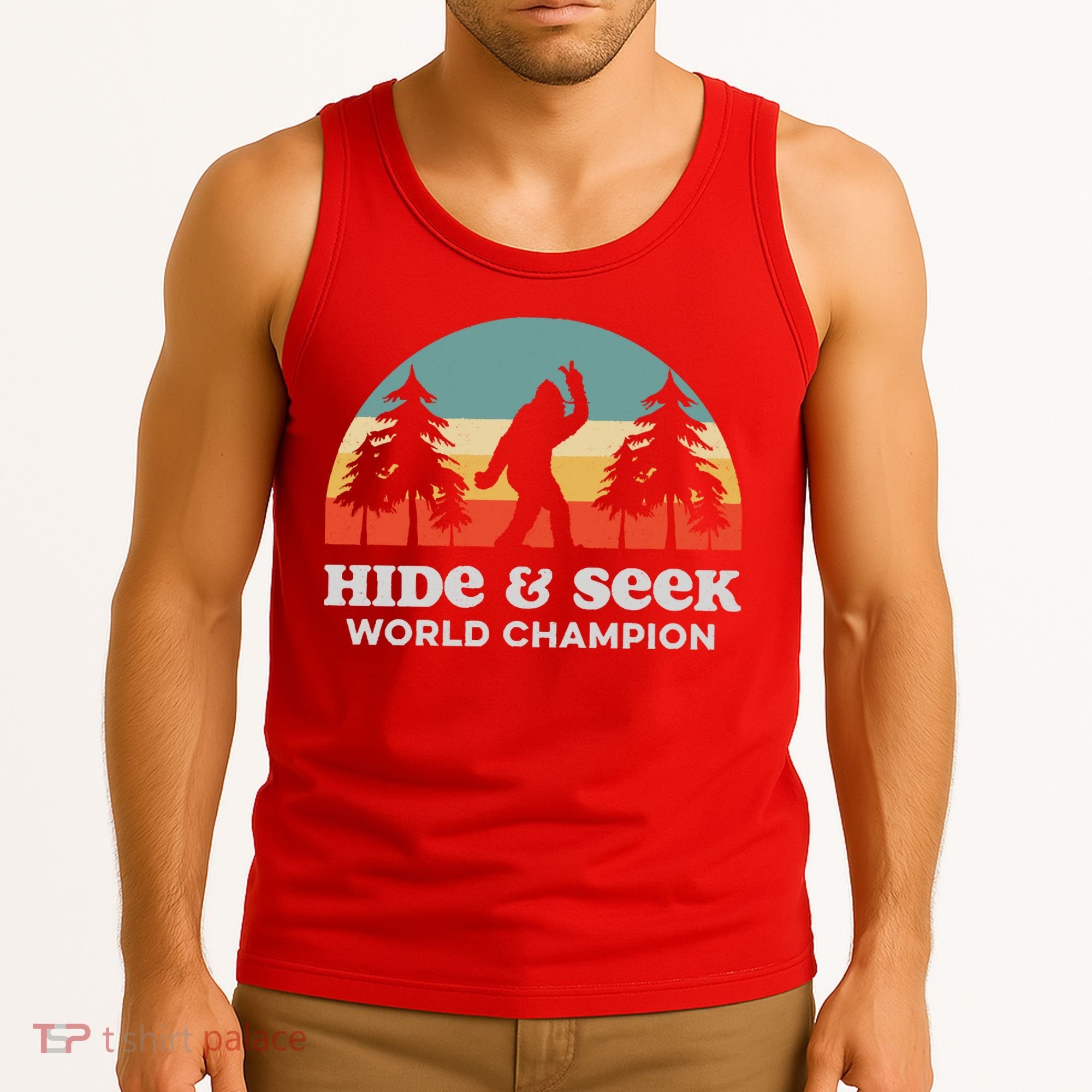 Retro Bigfoot Hide &Amp; Seek World Champion Tank Top