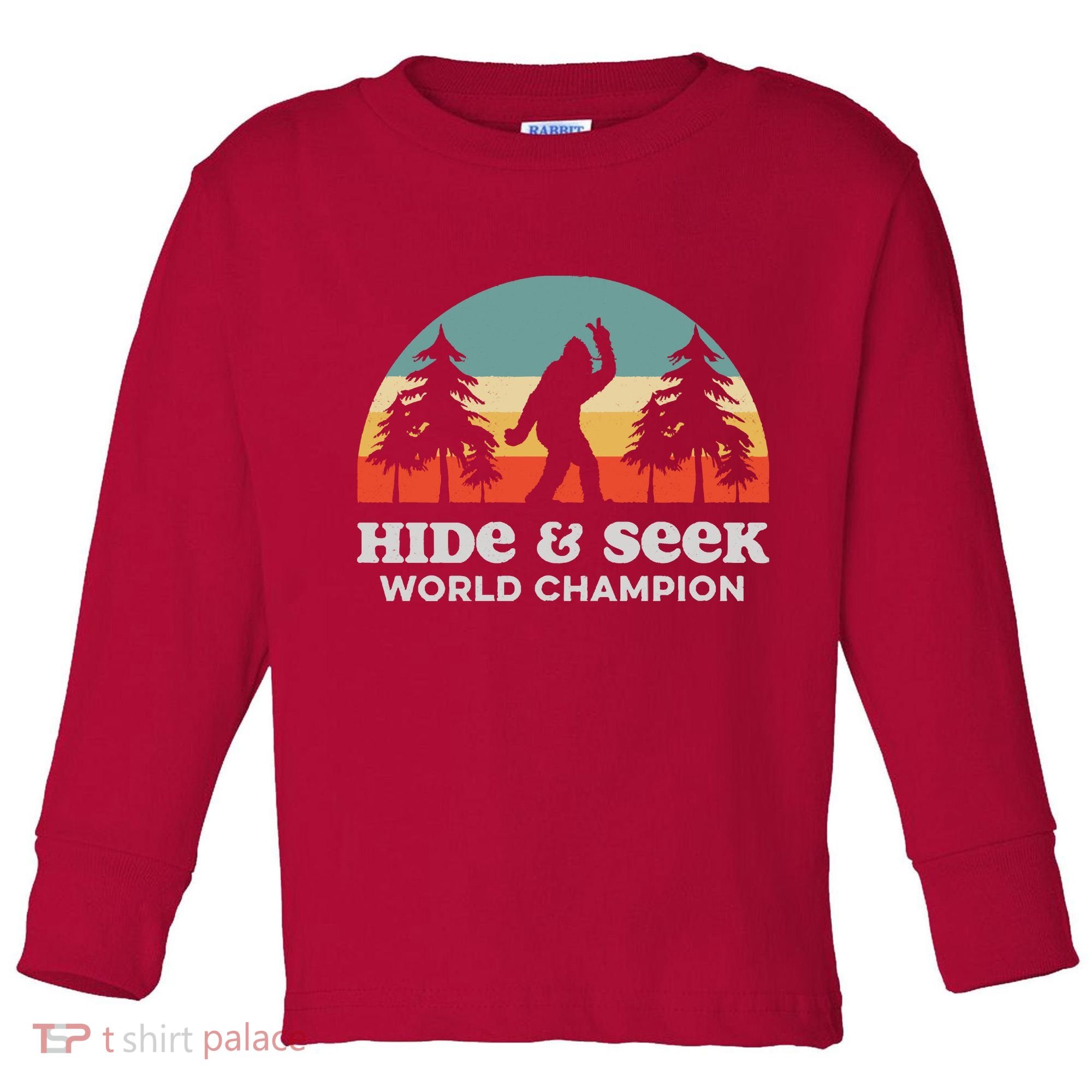 Retro Bigfoot Hide &Amp; Seek World Champion Toddler Long Sleeve Shirt