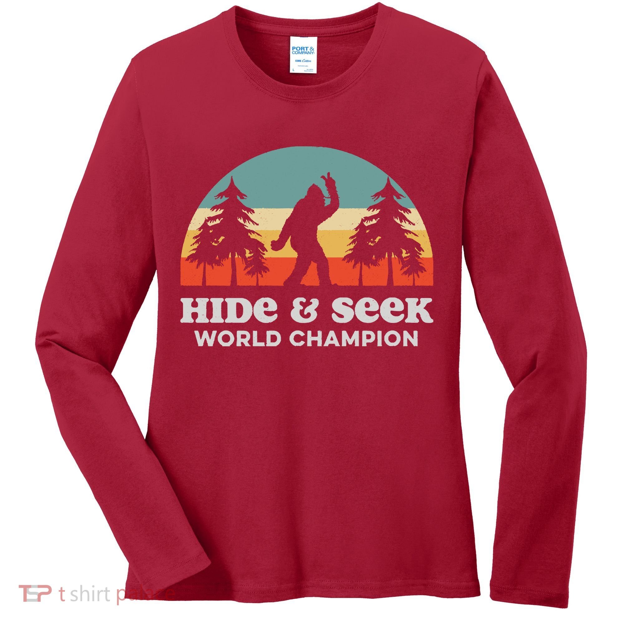 Retro Bigfoot Hide &Amp; Seek World Champion Women's Long Sleeve Shirt