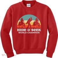 Retro Bigfoot Hide &Amp; Seek World Champion Kids Sweatshirt thumb 0