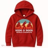 Retro Bigfoot Hide &Amp; Seek World Champion Kids Hoodie thumb 0