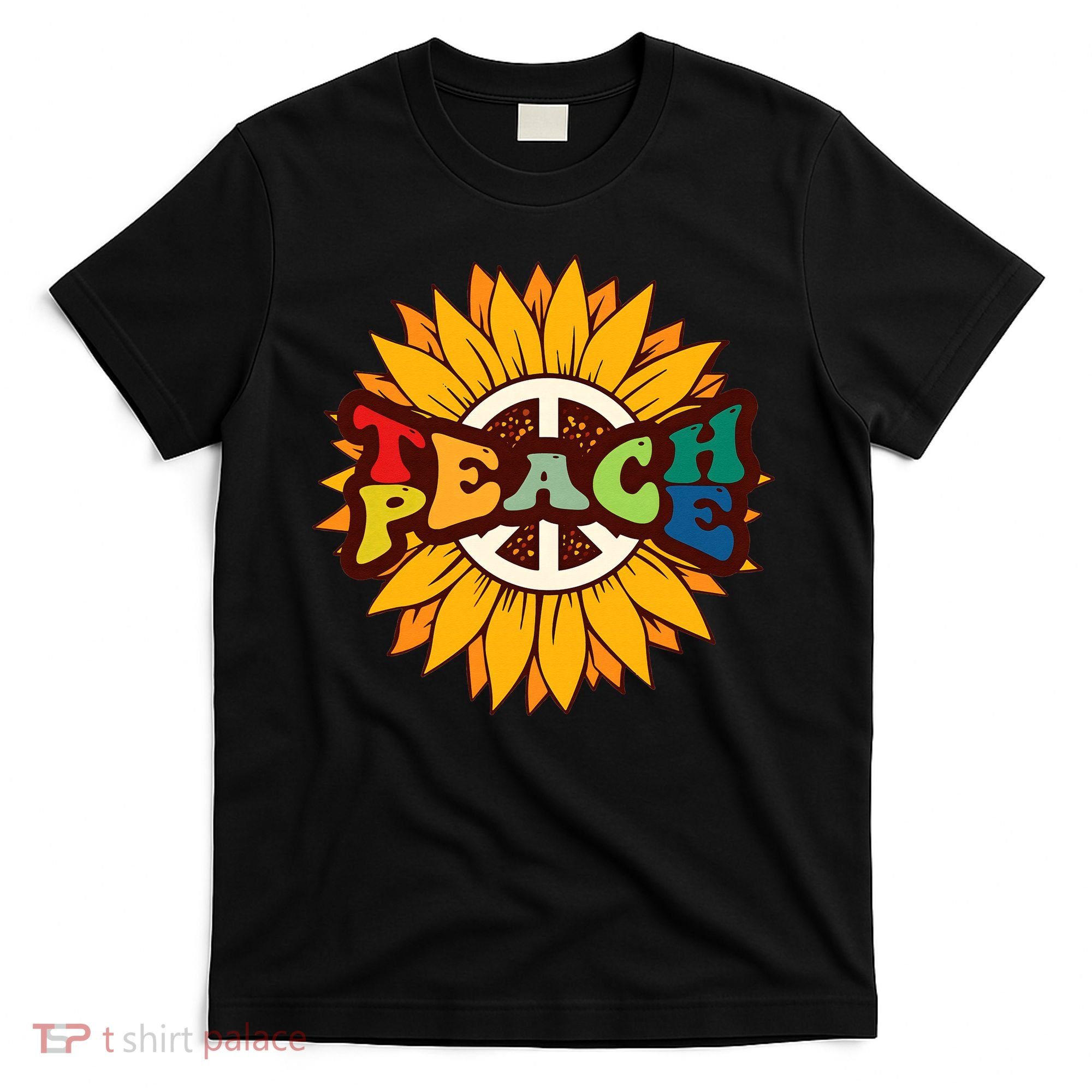 Retro Boho Hippie Vintage Kindness Vibe Teacher Teach Peace T-Shirt